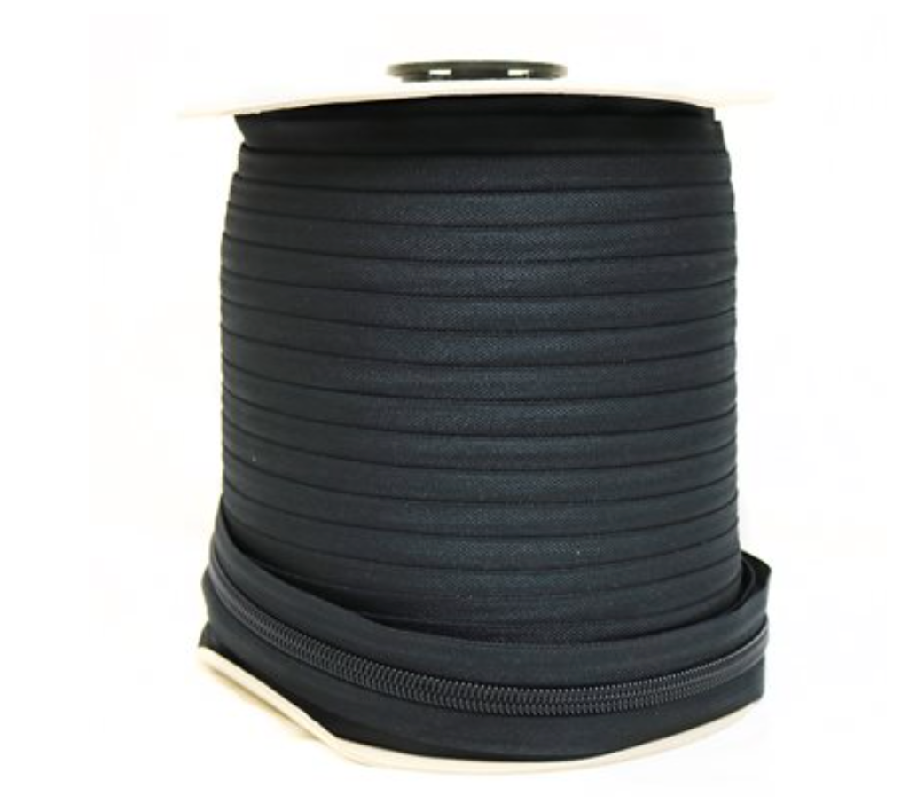 Lenzip #10 Chain Ziplon Coil Zipper Tape by the Yard - Black